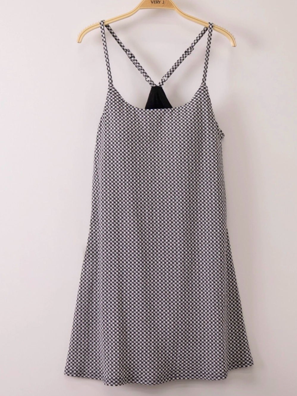 NWT | Very J | Black Textured Checkered Knit Activewear Tennis Dress | Size L